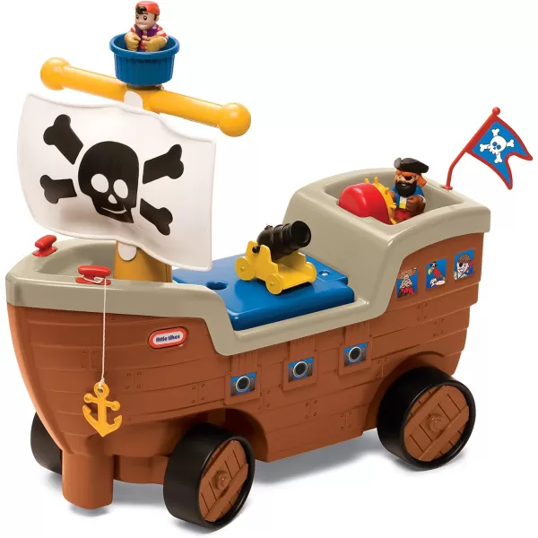 Little Tikes 2in1 Pirate Ship Toy  Kids RideOn Boat with Wheels Under Seat Storage and Playset with Figures  Interactive Ride on Toys for 1 year olds and above MulticolorPirate Ship