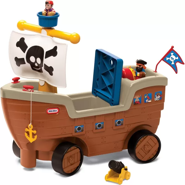 Little Tikes 2in1 Pirate Ship Toy  Kids RideOn Boat with Wheels Under Seat Storage and Playset with Figures  Interactive Ride on Toys for 1 year olds and above MulticolorPirate Ship