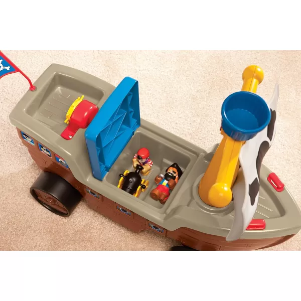 Little Tikes 2in1 Pirate Ship Toy  Kids RideOn Boat with Wheels Under Seat Storage and Playset with Figures  Interactive Ride on Toys for 1 year olds and above MulticolorPirate Ship