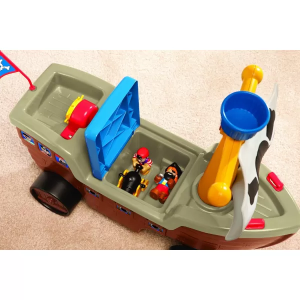 Little Tikes 2in1 Pirate Ship Toy  Kids RideOn Boat with Wheels Under Seat Storage and Playset with Figures  Interactive Ride on Toys for 1 year olds and above MulticolorPirate Ship