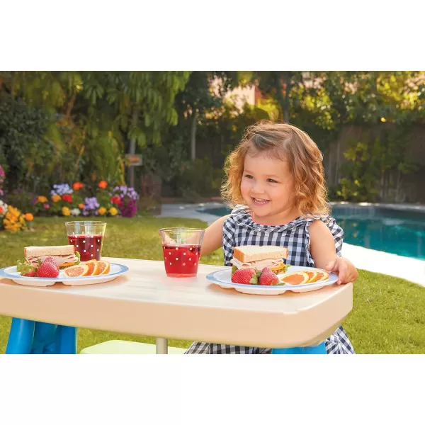 Little Tikes Easy Store Picnic Table with Umbrella Multi Color 4200L x 3800W x 1975HLittle Tikes Easy Store Picnic Table with Umbrella Multi Color 4200L x 3800W x 1975H