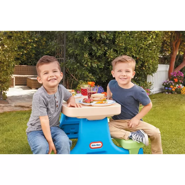 Little Tikes Easy Store Picnic Table with Umbrella Multi Color 4200L x 3800W x 1975HLittle Tikes Easy Store Picnic Table with Umbrella Multi Color 4200L x 3800W x 1975H