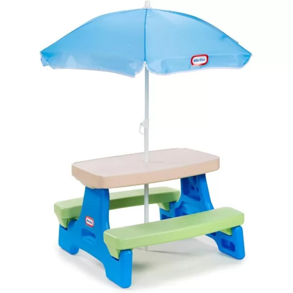 Little Tikes Easy Store Picnic Table with Umbrella Multi Color 4200L x 3800W x 1975HLittle Tikes Easy Store Picnic Table with Umbrella Multi Color 4200L x 3800W x 1975H