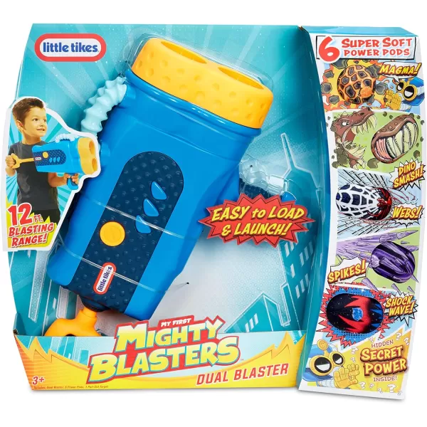 Little Tikes 651267 Mighty Blasters Dual Blaster Toy Blaster with 6 Soft Power Pods byMulticolor