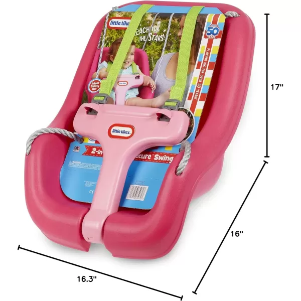 Little Tikes Snug n Secure Pink Swing with Adjustable Straps 2in1 for Baby and Toddlers Ages 9 Months  4 Years16D x 163W x 17HMagenta Swing