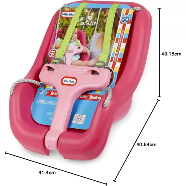 Little Tikes Snug n Secure Pink Swing with Adjustable Straps 2in1 for Baby and Toddlers Ages 9 Months  4 Years16D x 163W x 17HMagenta Swing