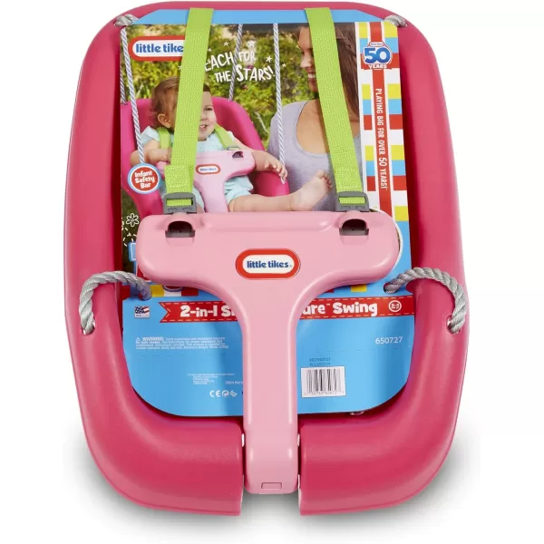 Little Tikes Snug n Secure Pink Swing with Adjustable Straps 2in1 for Baby and Toddlers Ages 9 Months  4 Years16D x 163W x 17HMagenta Swing