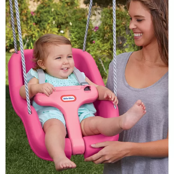 Little Tikes Snug n Secure Pink Swing with Adjustable Straps 2in1 for Baby and Toddlers Ages 9 Months  4 Years16D x 163W x 17HPink Swing