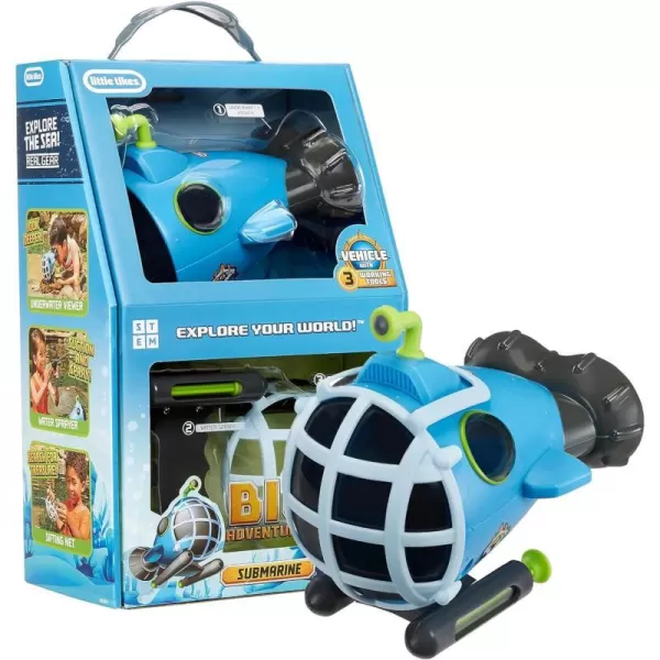 Little Tikes Big Adventures Sea View Submarine STEM Toy Water Vehicle with Underwater Viewer Water Sprayer and Sifting Net for Girls Boys Kids Ages 3Little Tikes Big Adventures Sea View Submarine STEM Toy Water Vehicle with Underwater Viewer Water Sprayer and Sifting Net for Girls Boys Kids Ages 3