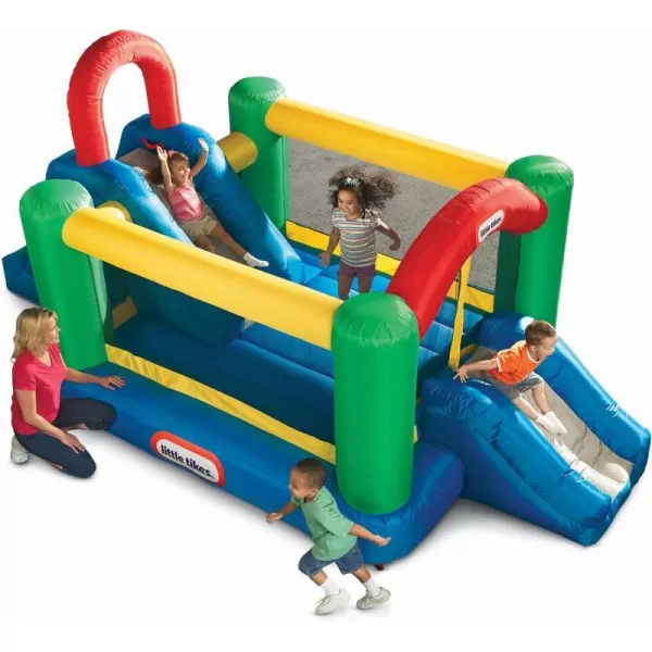 Little Tikes Jump and Double Slide Bouncer 16800 L x 10800 W x 8400 H Inches  WhiteBouncer