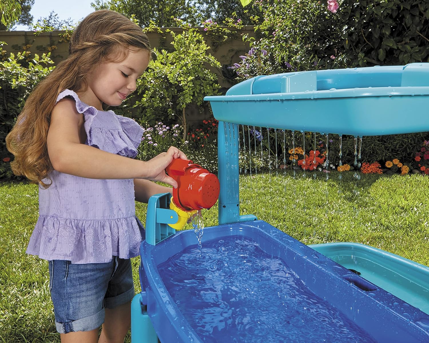 Little Tikes Easy Store Outdoor Folding Water Play Table with Accessories for Kids Children Boys ampamp Girls 3 Years Mutlicolor 660429C3Mutlicolor