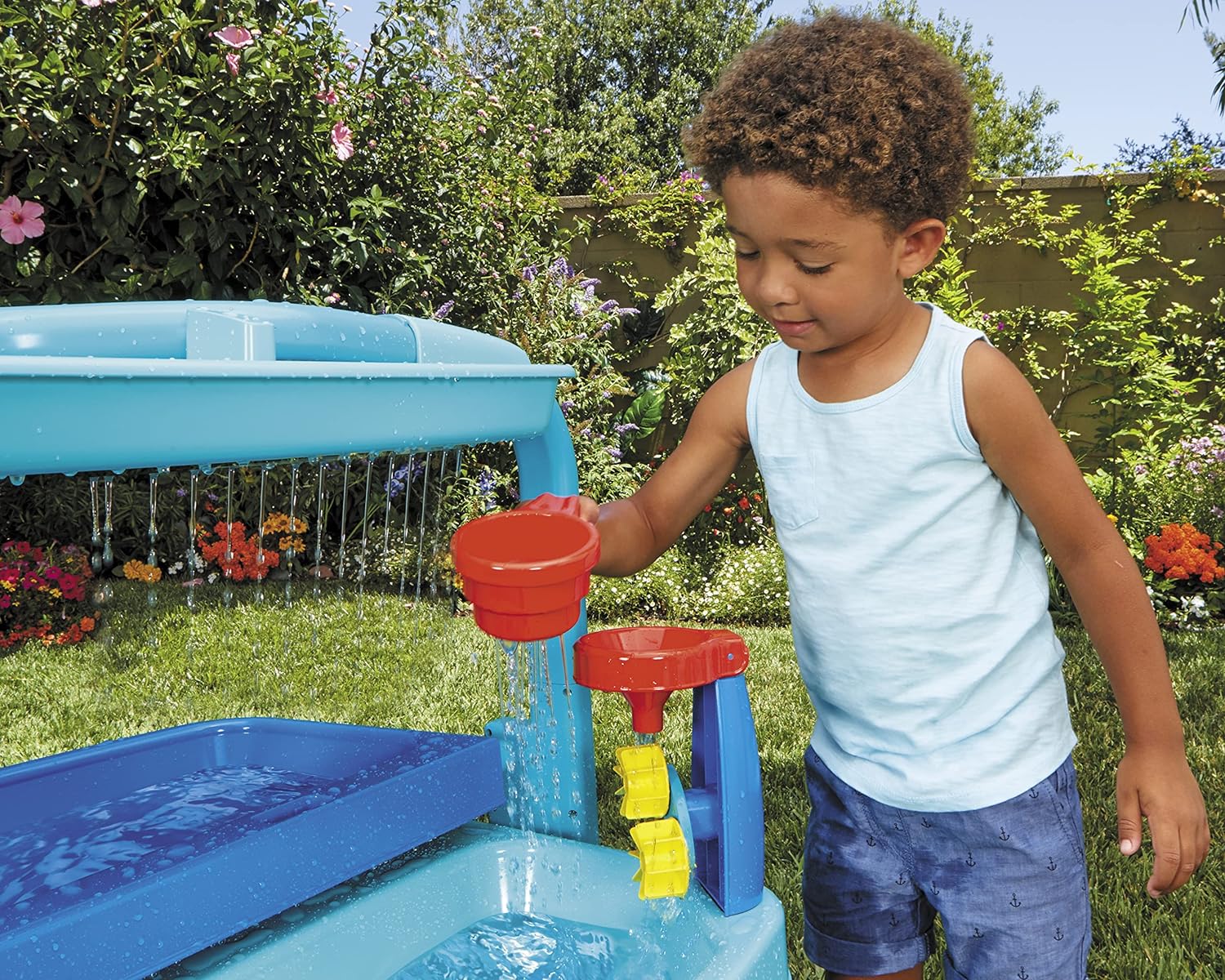 Little Tikes Easy Store Outdoor Folding Water Play Table with Accessories for Kids Children Boys ampamp Girls 3 Years Mutlicolor 660429C3Mutlicolor