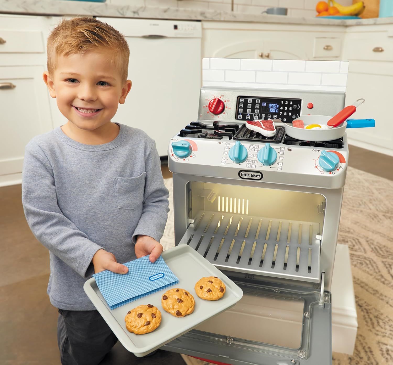 Little Tikes First Oven Realistic Pretend Play Appliance for Kids Play Kitchen with 11 Accessories and Realistic Cooking Sounds Unique Toy MultiColor Ages 2