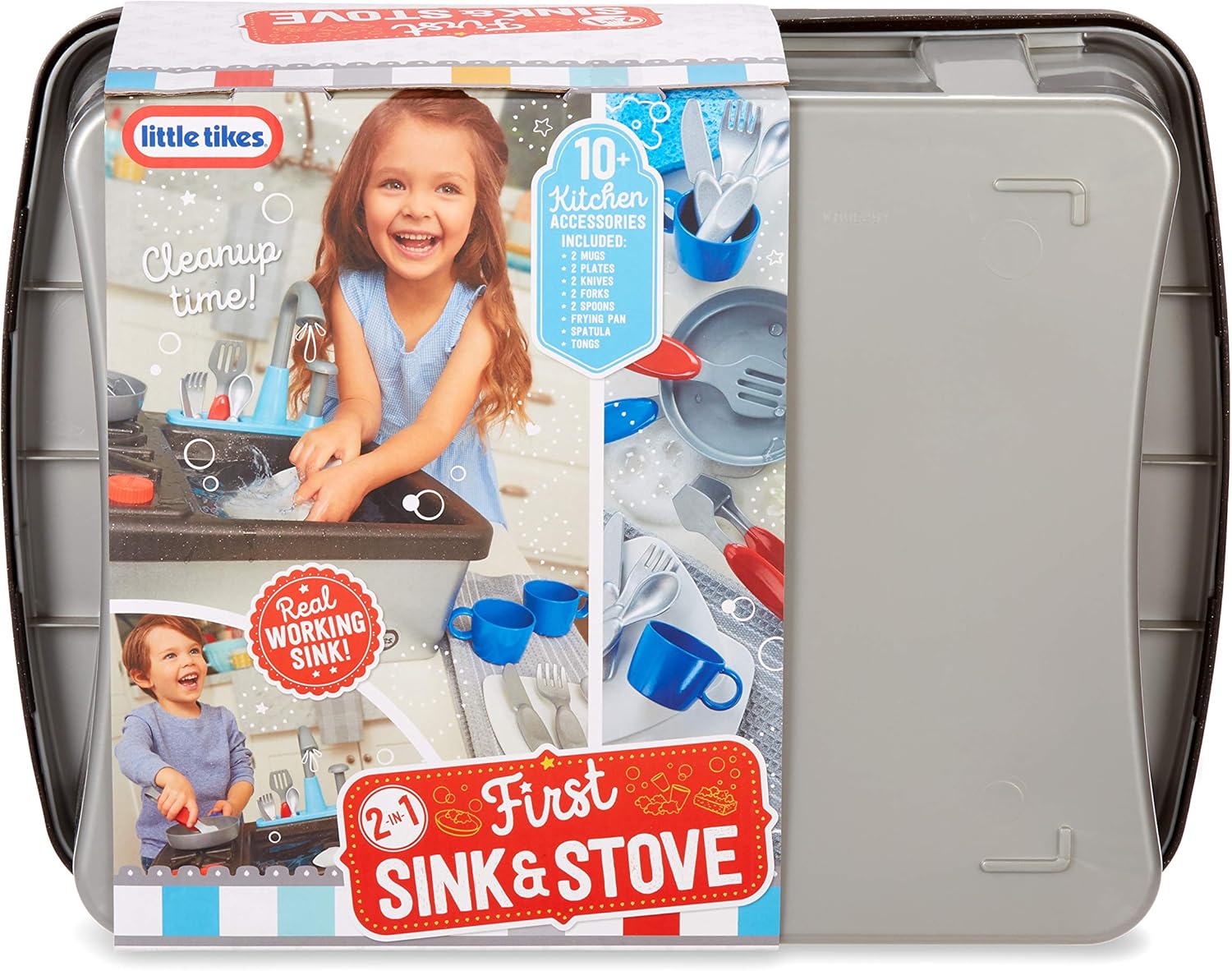 Little Tikes First Sink ampamp Stove Realistic Pretend Play Kitchen Appliance for Kids Includes 13 Cooking Accessories Ages 3 MultiColorMulticolor