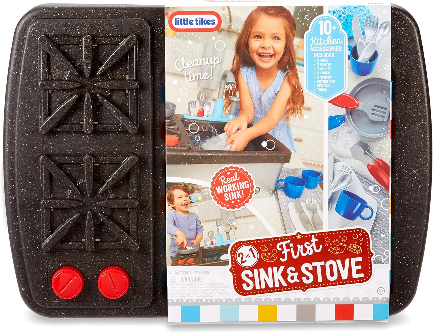 Little Tikes First Sink ampamp Stove Realistic Pretend Play Kitchen Appliance for Kids Includes 13 Cooking Accessories Ages 3 MultiColorMulticolor