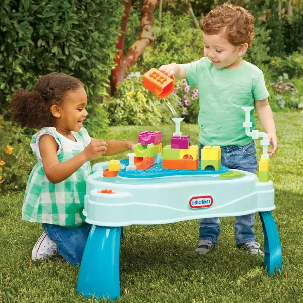 Little Tikes Build ampamp Splash Water Table with 25 Piece Accessories  WetDry Play IndoorOutdoor with Removeable GrowwithMe LegsMulticolor