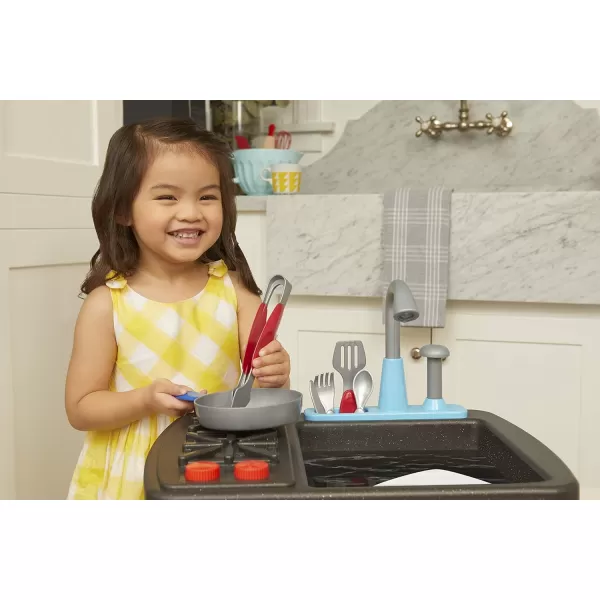 Little Tikes First Sink ampamp Stove Realistic Pretend Play Kitchen Appliance for Kids Includes 13 Cooking Accessories Ages 3 MultiColorMulticolor