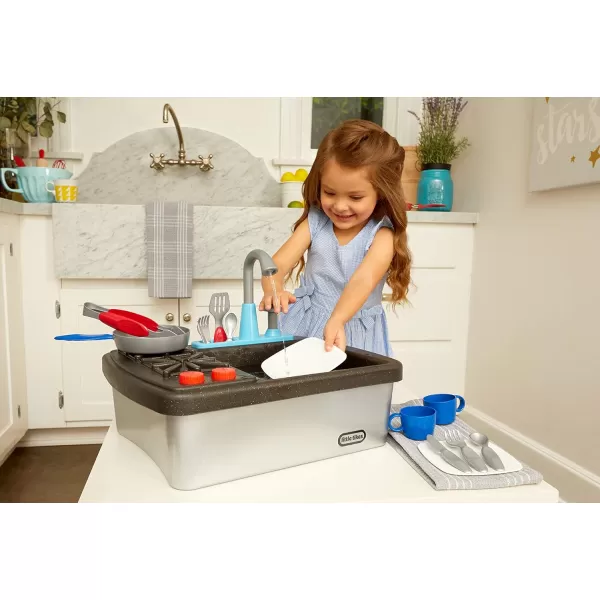 Little Tikes First Sink ampamp Stove Realistic Pretend Play Kitchen Appliance for Kids Includes 13 Cooking Accessories Ages 3 MultiColorMulticolor