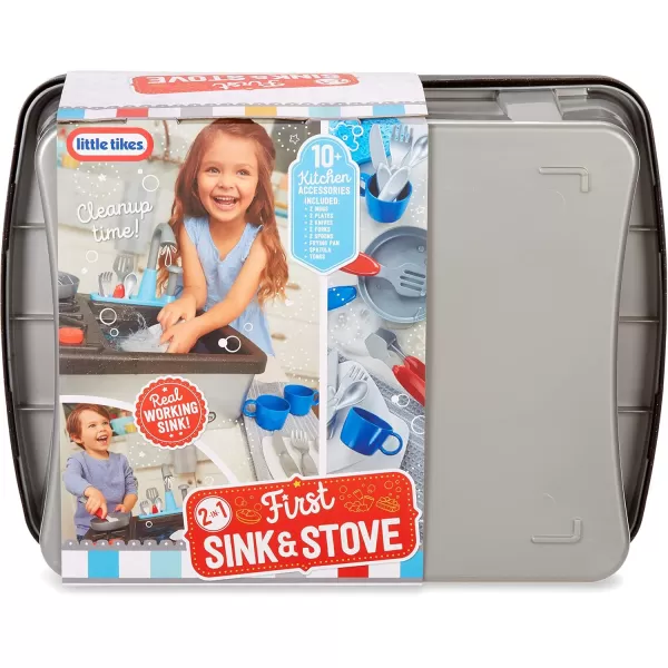 Little Tikes First Sink ampamp Stove Realistic Pretend Play Kitchen Appliance for Kids Includes 13 Cooking Accessories Ages 3 MultiColorMulticolor