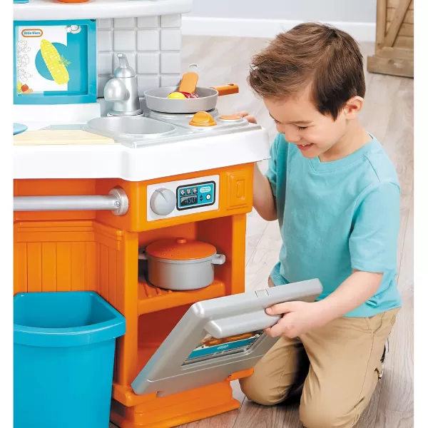 Little Tikes Home Grown Kitchen  Role Play Realistic Kitchen Real Cooking ampamp Water Boiling Sounds Kitchen Accessories Set for Girls Boys  Multicolor 22 x 18 x 3025 inchesMulticolor