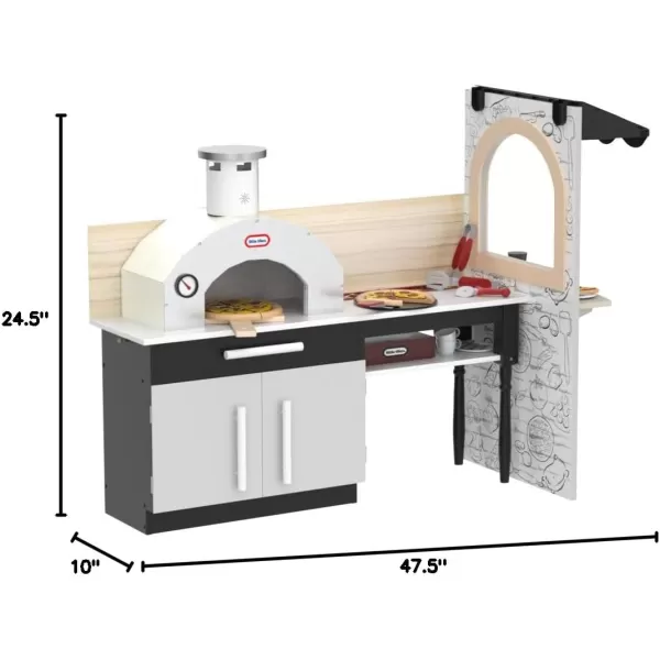 Little Tikes Real Wood Pizza Restaurant Wooden Play Kitchen Cook and Serve with Realistic Lights Sounds and DualSided 20 Accessories Set Gift for Kids Large Toy for Girls ampamp Boys Ages 3