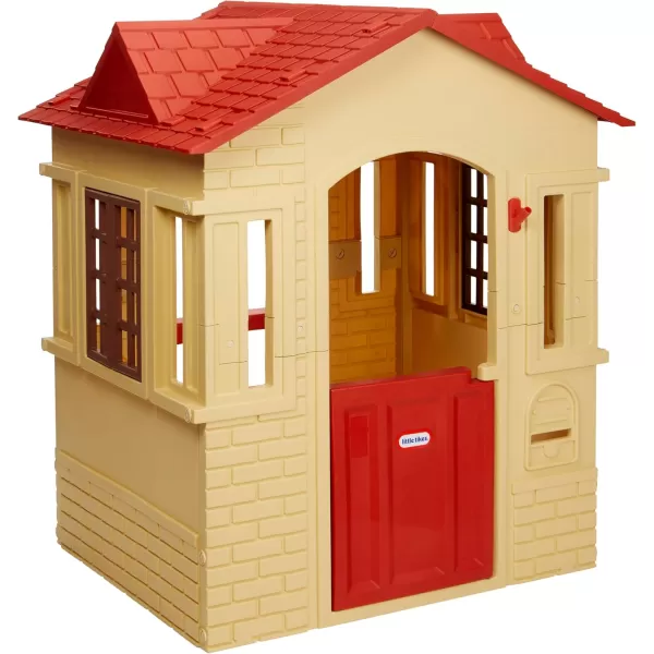 imageLittle Tikes Cape Cottage Playhouse with Working Door Windows and Shutters  Tan Toddlers Ages 2 YearsPink