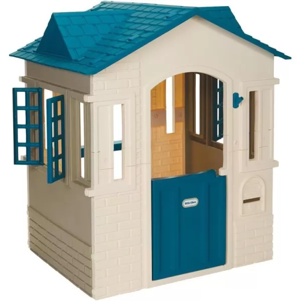 imageLittle Tikes Cape Cottage Playhouse with Working Door Windows and Shutters  Tan Toddlers Ages 2 YearsSilver  Blue  Golden