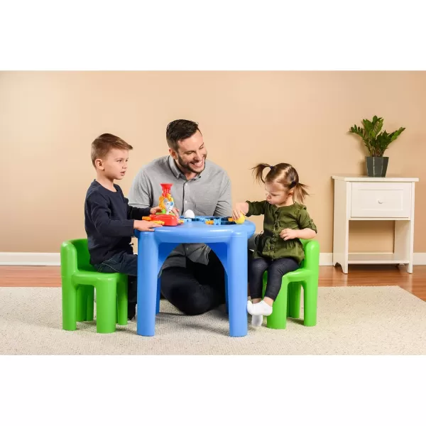 imageLittle Tikes Bright n Bold Table ampamp Chairs GreenBlue 24 x 24 x 18Blue  Green