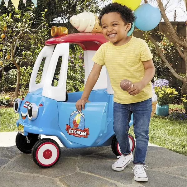 imageLittle Tikes Cozy Ice Cream Truck Coupe Ride On Car Kid and Parent Powered Truck Music Including Accessories Gift for Kids Toy Girls Boys Ages 15 to 5 Years OldMulticolored