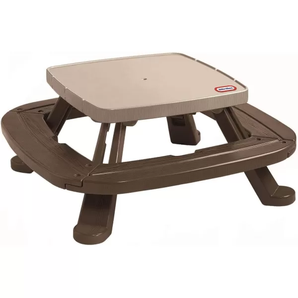 imageLittle Tikes Fold n Store Picnic Table with Market Umbrella Brown 632433MBrown