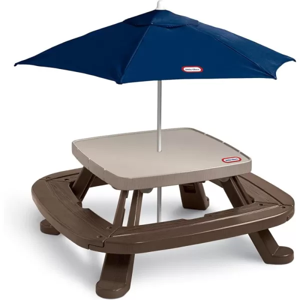 imageLittle Tikes Fold n Store Picnic Table with Market Umbrella Brown 632433MBrown