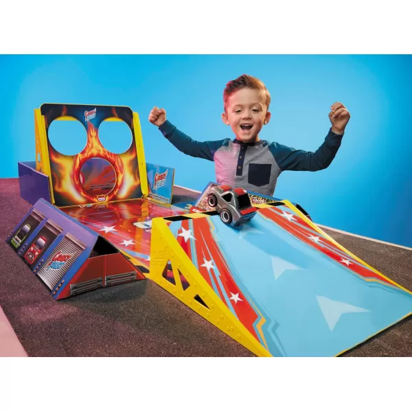 imageLittle Tikes My First Cars Crazy Fast 4in1 Dunkn Stuntn Gamen Set with one Exclusive Pullback Toy Car Vehicle Goes up to 50ft