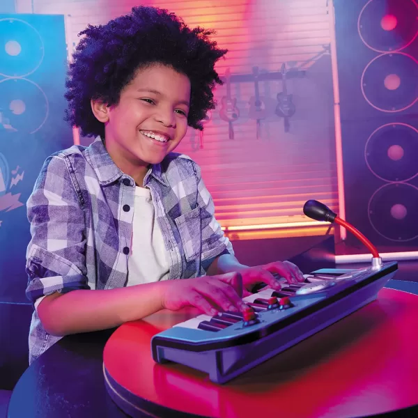 imageLittle Tikes My Real Jam Keyboard with Microphone Musical Instrument with 4 Play Modes Play Any Song with Bluetooth Gift for Kids Toys for Boys and Girls Ages 3 4 5 Year Old Multicolor