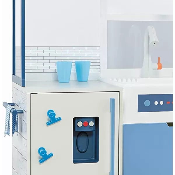 imageLittle Tikes Wood Chefs Play Kitchen with Realistic Lights Sounds 20 Interactive Accessories Set DualSided White ampamp Blue Wooden Play Kitchen Gift for Kids Girls Boys Pretend Toy for Ages 3 4 5