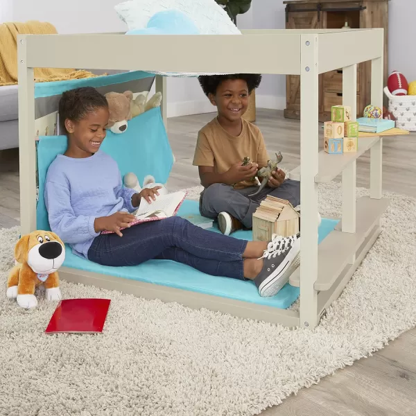 imageLittle Tikes Wood Furniture Read ampamp Dream Nap Nook Indoor Tent Playhouse for Kids