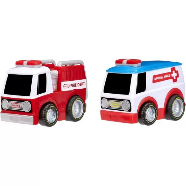 imageLittle Tikes My First Cars Crazy Fast Cars 2Pack Racin Responders Fire Truck Ambulance Pullback Toy Car Vehicle Goes up to 50 ft