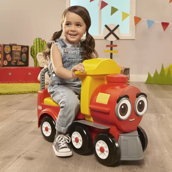 imageLittle Tikes Cozy Train Scoot RideOn with Track Under Seat Storage and Working Bell for Indoor ampamp Outdoor Train Themed Play for Preschool Kids Boys Girls Ages 15 Years