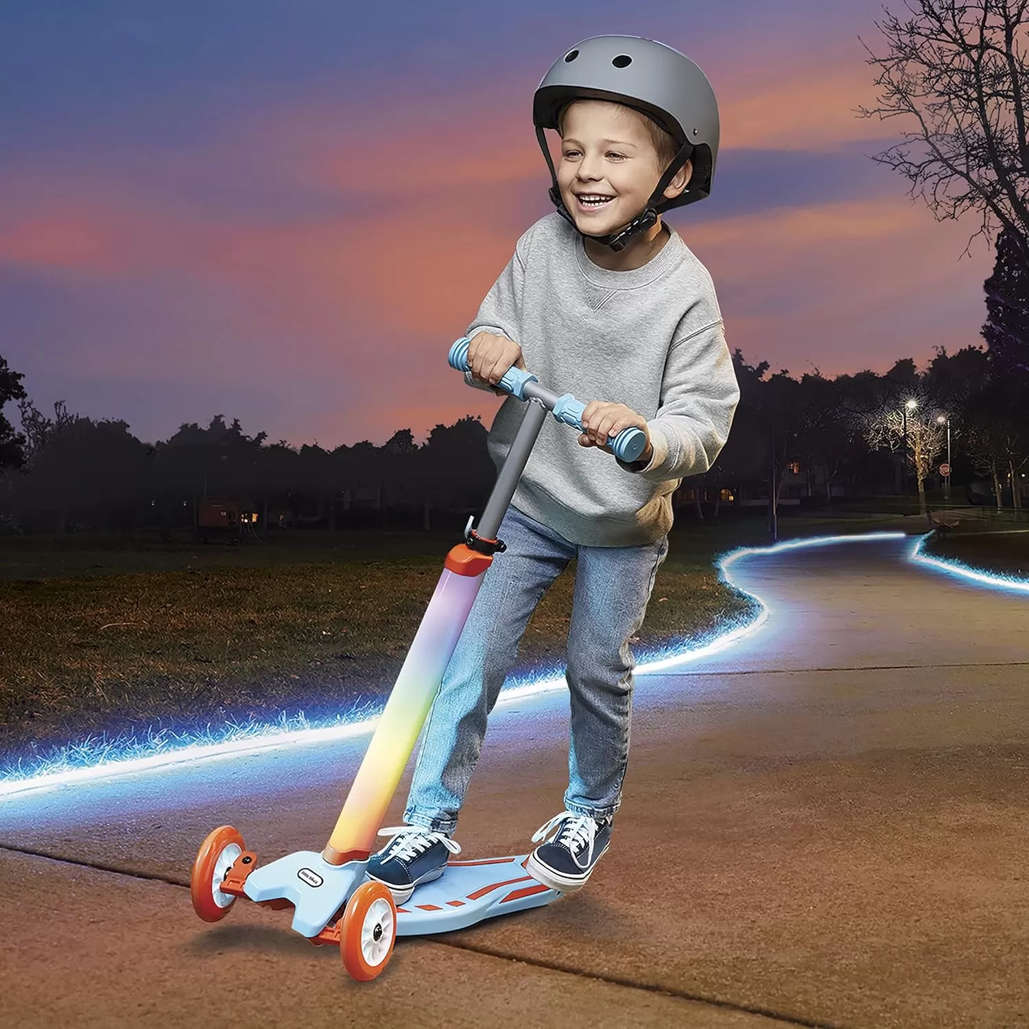 imageLittle Tikes Glow Stick Scooter Plastic Toddler kick scooterMulticolor
