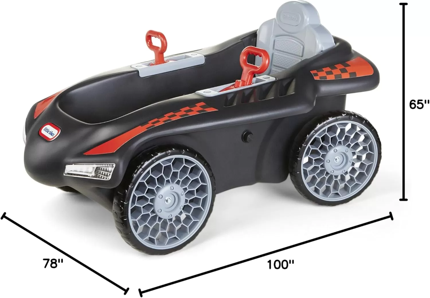 imageLittle Tikes Jett Car Racer Black Ride On Car with Adjustable Seat Back Dual Handle Rear Wheel Steering Racing Control Kid Powered Fun Great Gift for Kids Toys for Girls Boys Ages 310 YearsMulti