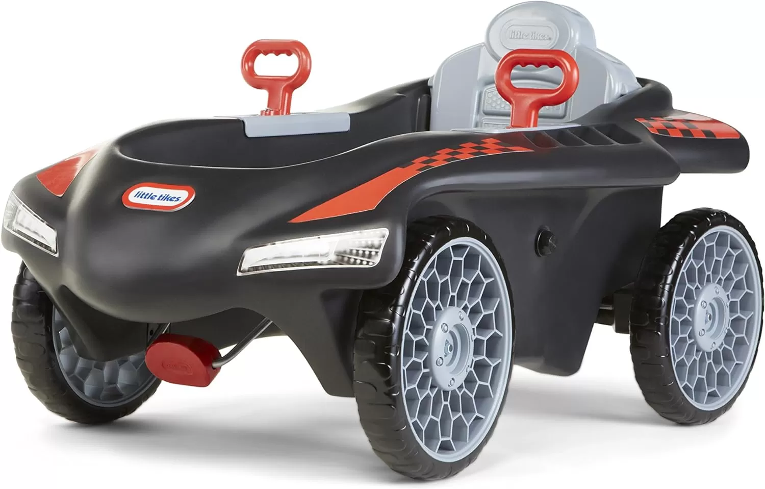 imageLittle Tikes Jett Car Racer Black Ride On Car with Adjustable Seat Back Dual Handle Rear Wheel Steering Racing Control Kid Powered Fun Great Gift for Kids Toys for Girls Boys Ages 310 YearsMulti
