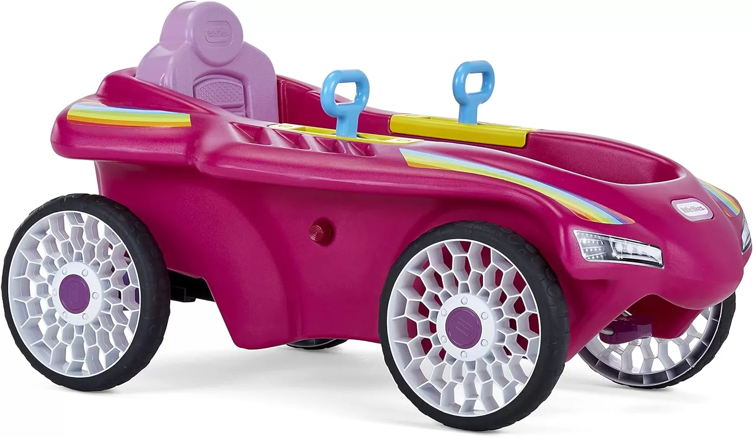 imageLittle Tikes Jett Car Racer Pink Ride On Car with Adjustable Seat Back Dual Handle Rear Wheel Steering Racing Control Kid Powered Fun Great Gift for Kids Toys for Girls Boys Ages 310 Years Large Muticolor