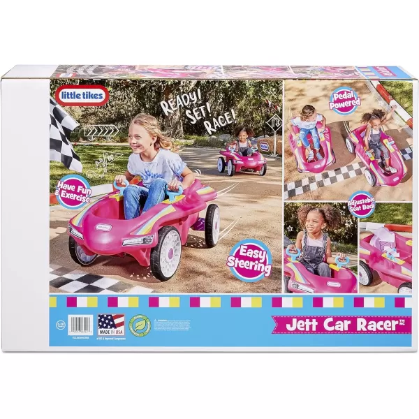 imageLittle Tikes Jett Car Racer Pink Ride On Car with Adjustable Seat Back Dual Handle Rear Wheel Steering Racing Control Kid Powered Fun Great Gift for Kids Toys for Girls Boys Ages 310 Years Large Muticolor