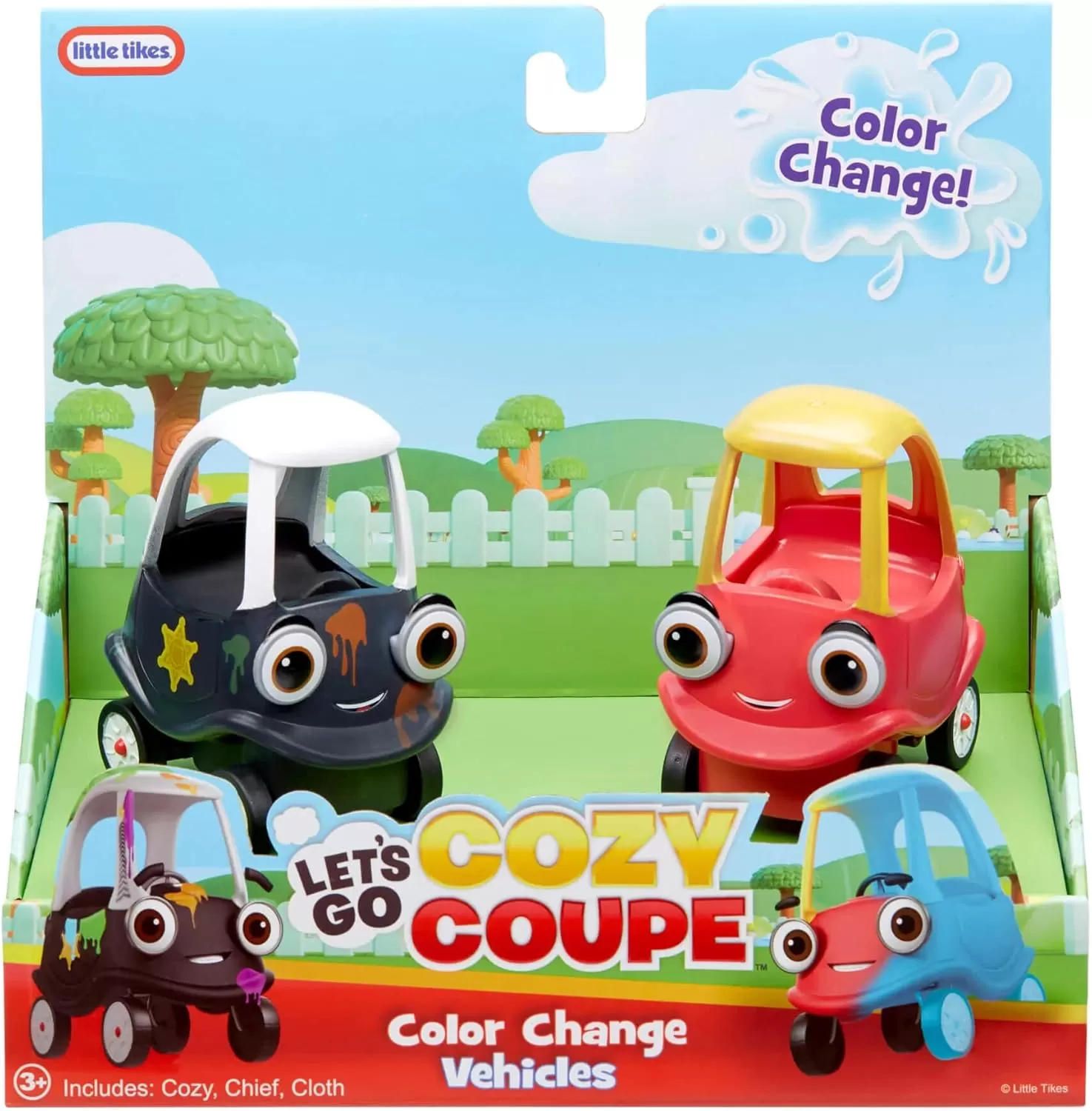 imageLittle Tikes Lets Go Cozy Coupe 2pk Mini Color Change Vehicles for Tabletop or Floor Push Play Car Fun and Color Change for Toddlers Boys Girls 3 Years RedRed