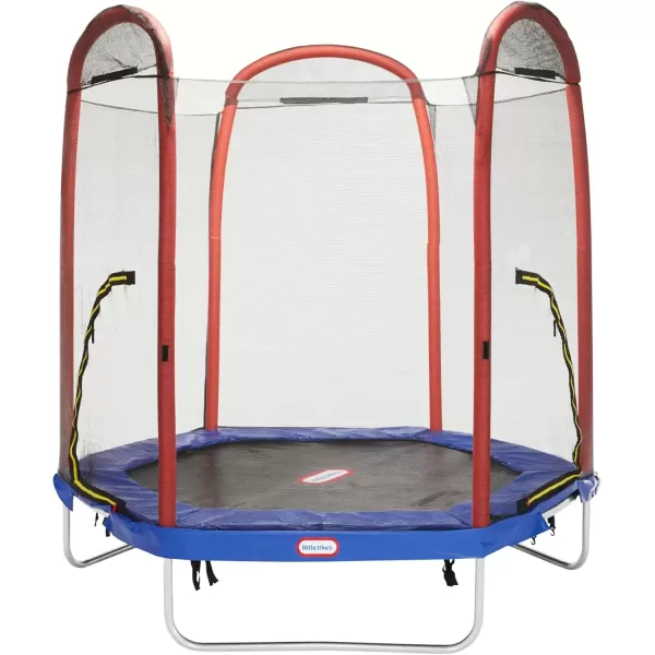 imageLittle Tikes Climb n Slide 7ft Trampoline Outdoor Ages 310 with Slide and Climbing Steps Boys and Girls Attached Shoe Holder