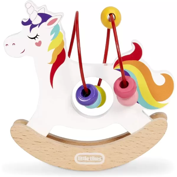 imageLittle Tikes Wooden Critters Unicorn Busy Beads Maze Developmental Toy