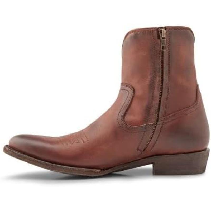 Frye Men’s Austin Inside Zip Western Boot(Cognac) - Frye