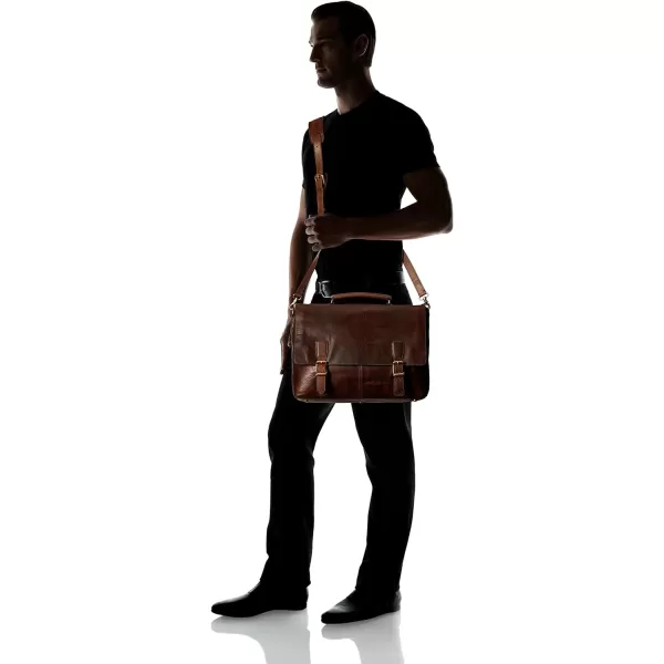 FRYE Men's Logan Top Handle Messenger Bag, Dark Brown, One Size