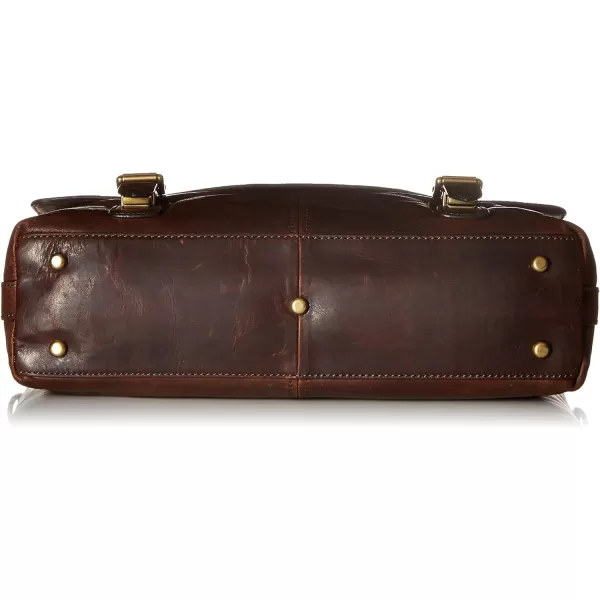 FRYE Men's Logan Top Handle Messenger Bag, Dark Brown, One Size