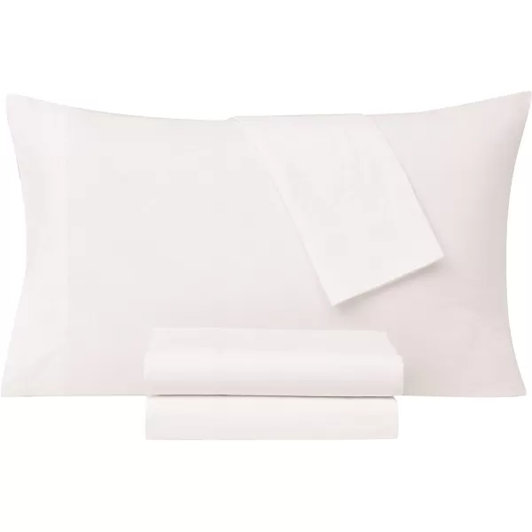 FRYE – 3 Piece Full Sheet and Sham Set – Quick Drying, Breathable Cotton Linen Blend – White