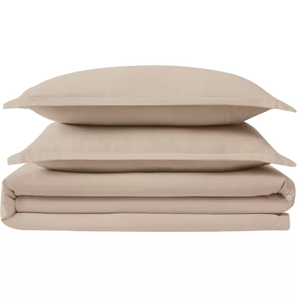 FRYE – 3 Piece Queen Duvet and Sham Set – Quick Drying, Breathable Cotton Linen Blend – White